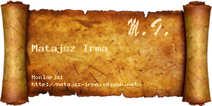 Matajsz Irma névjegykártya