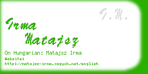 irma matajsz business card